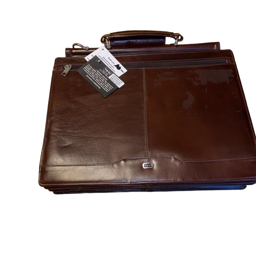 Yeti Real Leather New York Office Bag 9000 Cognac Briefcase Msrp 199.00
